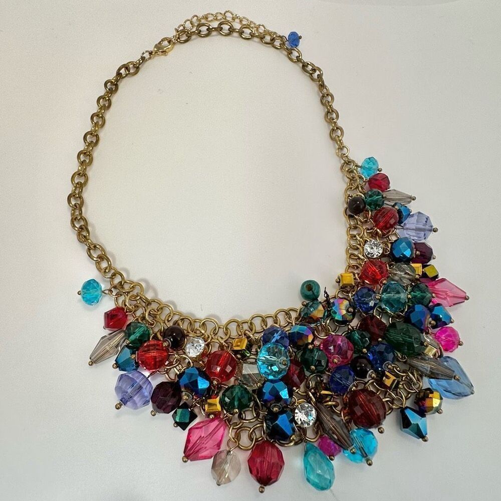Colorful crystal statement necklace - Picture 4 of 10